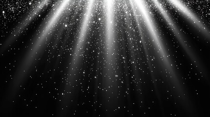 Fototapete - Mesmerizing black backdrop enhanced by luminous beams of light creating a dreamlike scene : Generative AI