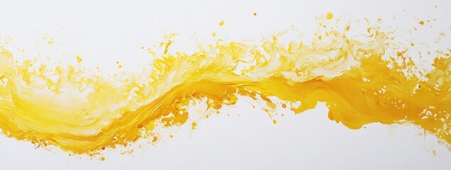 Aufkleber - Vibrant yellow abstract paint stroke creating bold artistic expression : Generative AI