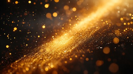 Leinwandbilder - Amazing Golden Sparks and Dust Floating in Air Creating Dreamy Ethereal Atmosphere : Generative AI