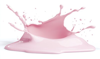 Poster - Elegant Pink Liquid Splash Forming Unique Shapes for Art and Design : Generative AI