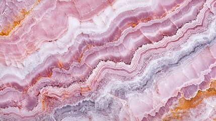 Fototapete - Natural layered pink stone texture with intricate patterns for organic and geological applications : Generative AI