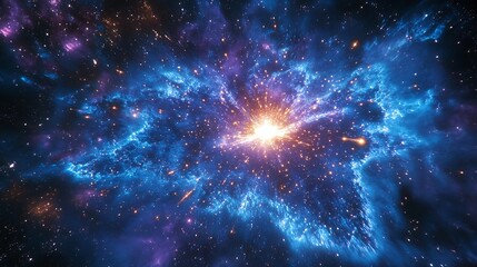 Poster - Stunning Cosmic Explosion with Colorful Nebula and Stars in the Vast Universe : Generative AI