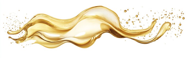 Aufkleber - Elegant Flow of Liquid Gold in Motion for Use in Promotional and Media Materials : Generative AI