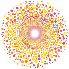 Fototapete - Colorful Circular Spiral Pattern of Dots for Vibrant Background or Abstract Designs : Generative AI