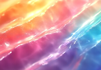 Aufkleber - Vibrant Colorful Water Ripple Abstract Background With Smooth Waves Reflecting Light : Generative AI