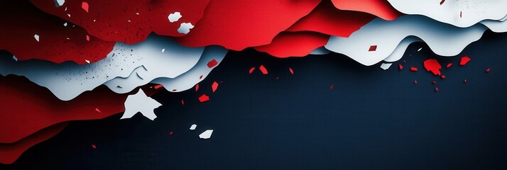 Fototapete - Energetic paper art background showcasing abstract shapes symbolizing social movements and empowerment through vibrant colors Generative AI