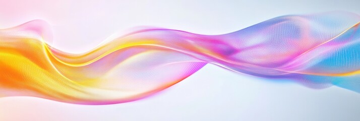 Leinwandbilder - Glowing neon lines creating smooth light trails on a white background in an elegant composition of digital art Generative AI