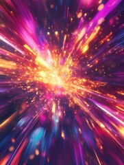 Leinwandbilder - Bright neon explosion of colors creates a dynamic abstract background for creative projects Generative AI