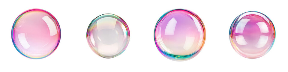 Wall Mural - mesmerizing and captivating colorful iridescent transparent bubbles or spheres with glossy reflectiv