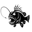 © CREATIVE DESIGN ZONE - Anglerfish light Silhouette, Vector Design, Anglerfish Icon