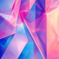 Leinwandbilder - Colorful abstract geometric background with triangular patterns, neon blue and pink hues, intricate shapes, highcontrast design for a futuristic aesthetic