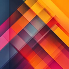 Poster - Geometric abstract background with intersecting lines, angular shapes, and a gradient of bold colors, creating a sharp, energetic composition
