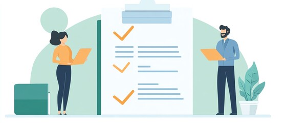 Aufkleber - Document with a checkmark, emphasizing quality control, auditing, and compliance in document review, quality assurance, and business process management