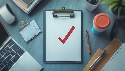 Aufkleber - Document with checkmark for quality control, focusing on auditing and compliance in document review and process management in a business setting