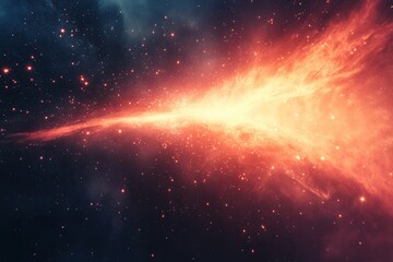 Poster - Vibrant light breaking through darkness with sparks of color in a cosmic abstract background Generative AI