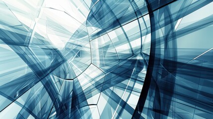 Canvas Print - abstract architectural design - futuristic glass building