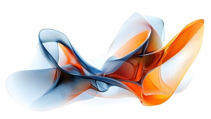 Poster - Abstract Flowing Shapes on White Background