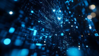 Aufkleber - Futuristic circuit board network perspective