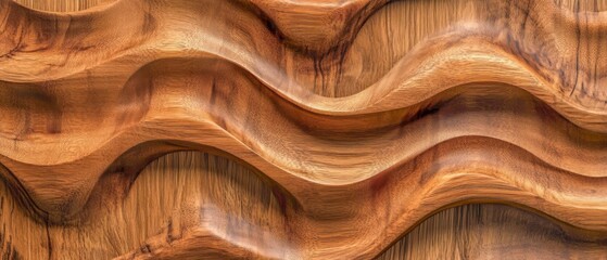 Aufkleber - Wood art background - Abstract closeup of detailed organic brown wooden waving waves wall texture banner wall..