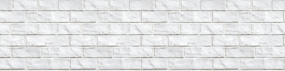 Aufkleber - White light brick brickwall tiles wall texture wide background banner panorama seamless pattern