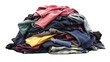 © Fly Frames - Pile of used clothes creating a large mound on transparent background