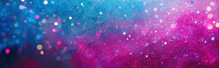 Poster - Vibrant magenta and electric blue abstract background with sparkling dots and shimmering texture creating a dynamic visual experience