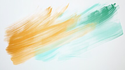 Aufkleber - Soft pencil strokes of pastel mint and warm orange layered on a blank canvas create an abstract composition