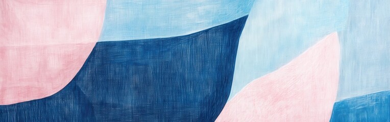 Wall Mural - soft pencil strokes create an abstract composition in pastel blue and pink hues on a textured canvas