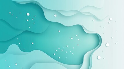 Poster - Soft teal gradient showcasing gentle pencil strokes and playful textures in an artistic composition