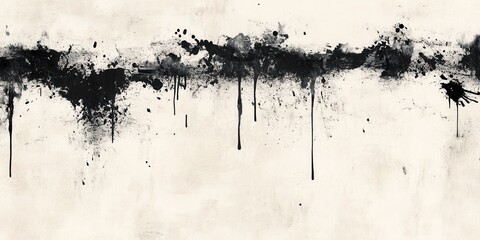Leinwandbilder - Distressed ink texture creates a unique abstract backdrop with splatters and drips on a light surface