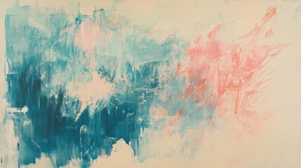Aufkleber - Vibrant abstract art showcases elegant pencil strokes blending soft hues and undefined forms in a contemporary setting