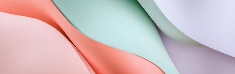 Fototapete - Abstract composition featuring sharp curves and soft colors in a harmonious arrangement of paper-like textures