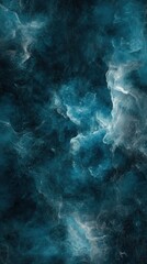 Poster - Dynamic abstract brushwork in dark teal and charcoal captures fluid movement and emotion in a captivating visual composition