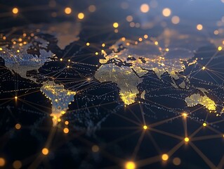 Wall Mural - abstract digital network, representing international finance with currency symbols