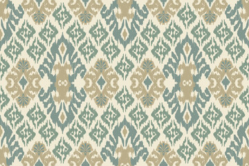 Naklejka na meble Ikat seamless pattern, geometric design, motif ethnic handmade, Ikat ethnic tribal, boho colors seamless wallpaper. Ethnic Ikat abstract background art.Illustration for greeting cards, printing