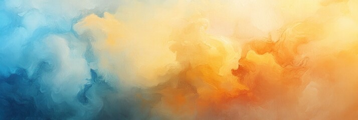 Aufkleber - Soft pastel clouds glow with warm sunrise colors in a hopeful abstract background Generative AI
