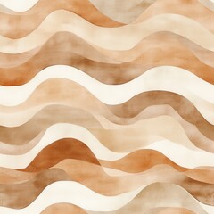 Wall Mural - calming watercolor doodles create a soothing backdrop with soft, wavy patterns in warm earth tones