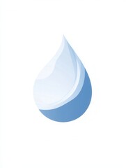 Poster - Milk drop minimalist logo featuring soft blue and white tones with smooth curves for modern dairy branding