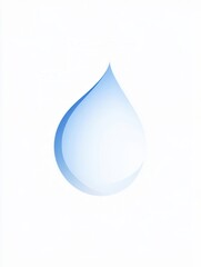 Poster - Minimalist milk drop logo in soft blue and white tones showcasing modern dairy branding with smooth curves and elegant design aesthetics