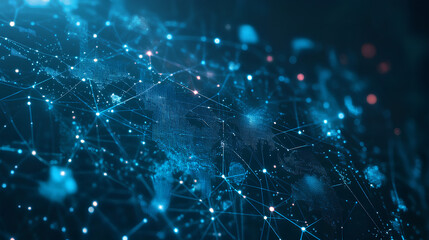 Wall Mural - abstract technology background, internet global network connection, digital transformation concept. 