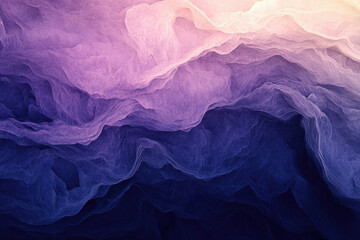 Poster - Abstract purple and pink landscape with swirling, ethereal textures resembling clouds or fabric.