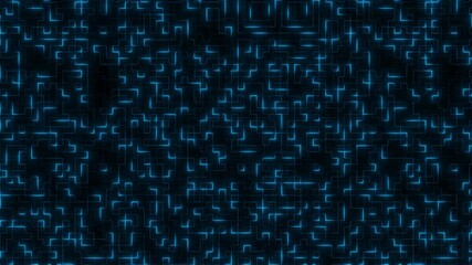 Wall Mural - Neon Grid: Seamless Loop of Geometric Lines and Circuits