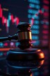 © chelmicky - Judge gavel on stock market chart showing economic sanctions and financial crime