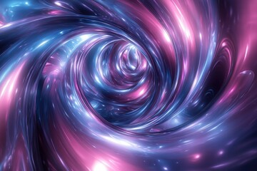 Leinwandbilder - Abstract swirling vortex of vibrant pink and blue hues, creating a mesmerizing and cosmic visual experience.