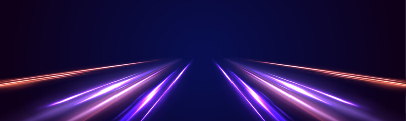 Fototapete - Magic moving fast speed police lines. Laser beams luminous abstract sparkling isolated on a transparent background. Abstract neon color glowing lines background.	