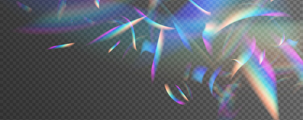 Leinwandbilder - Prism light overlay flare glossy background texture. Light effect of rainbow retro film for use over photos as an overlay or screen filter.