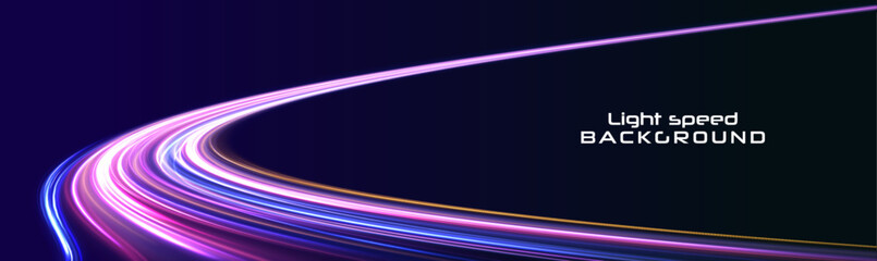 Fototapete - Magic moving fast speed police lines. Laser beams luminous abstract sparkling isolated on a transparent background. Abstract neon color glowing lines background.	
