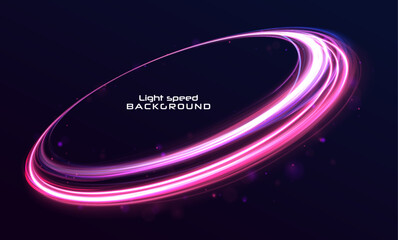 Fototapete - The energy flow tunnel. Shine round frame with light circles light effect. Glowing spiral. Abstract neon color glowing lines background.	