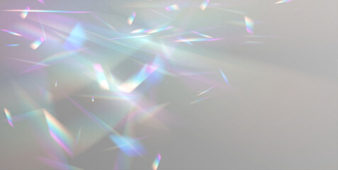 Leinwandbilder - Prism light overlay flare glossy background texture. Light effect of rainbow retro film for use over photos as an overlay or screen filter.