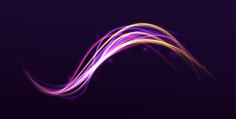 Aufkleber - The contrast of laser beams against a transparent background represents the essence of fast-moving technology and digital speed. Image with the effect of high-speed movement on the road. 